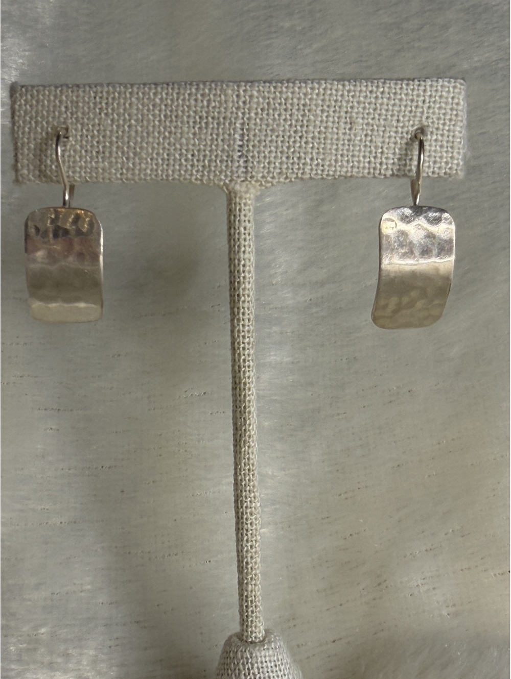 Vintage Silpada W0991 Retired Sterling Silver Hammered Rectangle Earrings